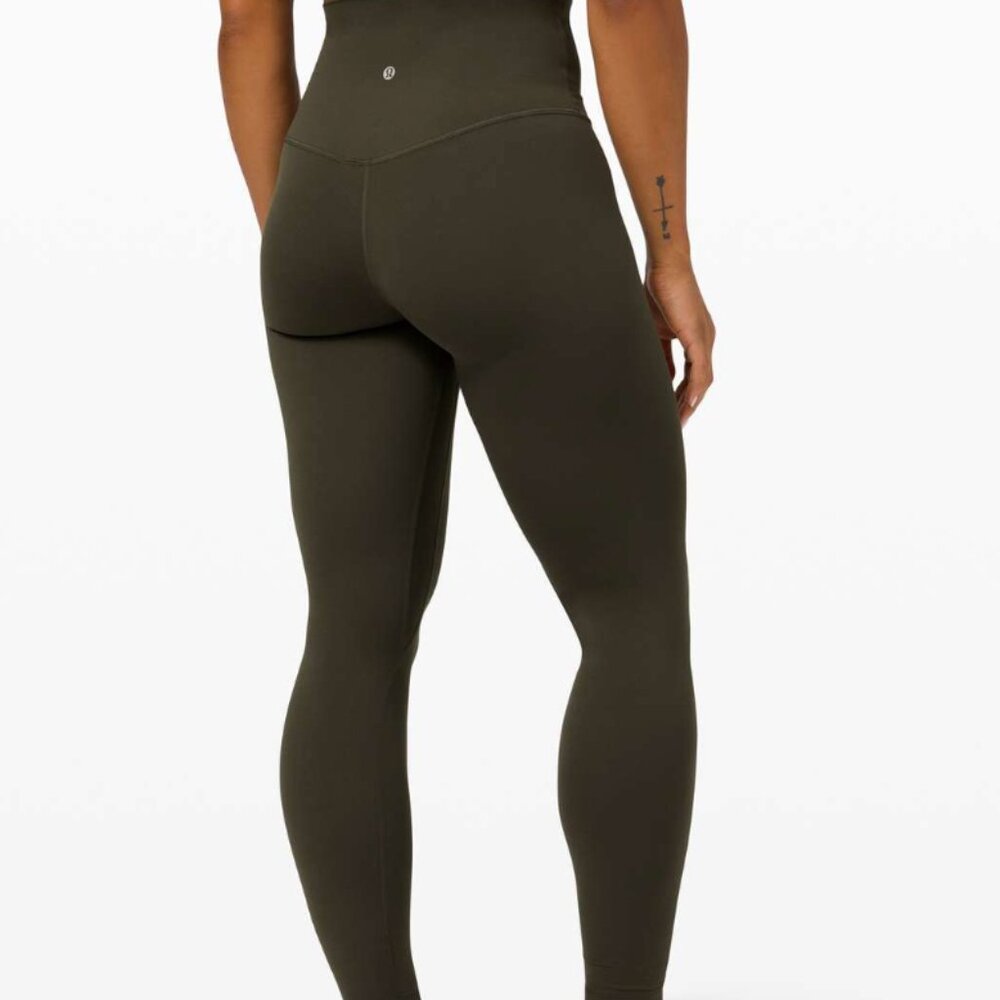 Lululemon Align Super High Rise Legging Olive Green 26" Size 4  - Worn 3x